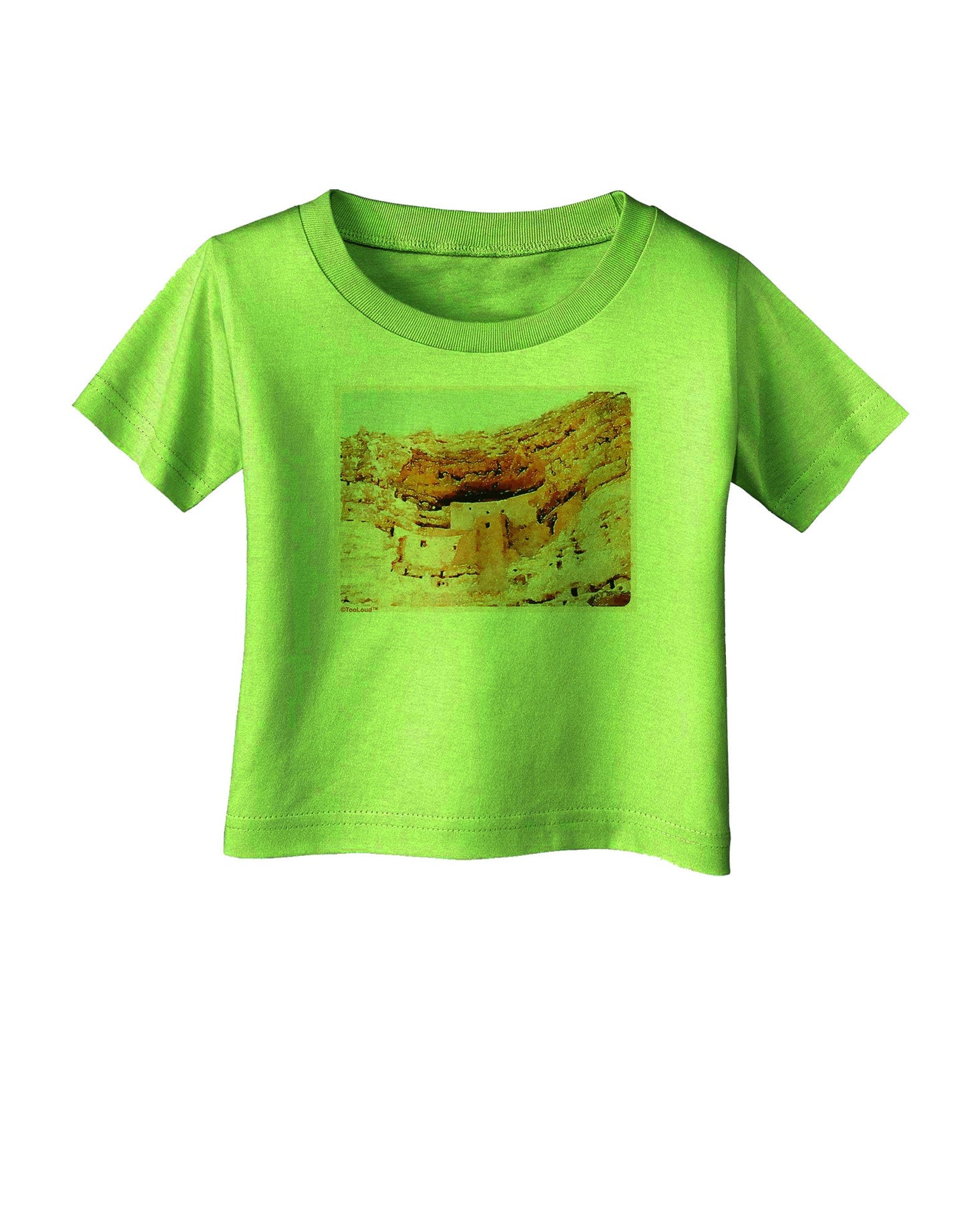 Montezuma Castle Watercolor Infant T-Shirt-Infant T-Shirt-TooLoud-Lime-Green-06-Months-Davson Sales