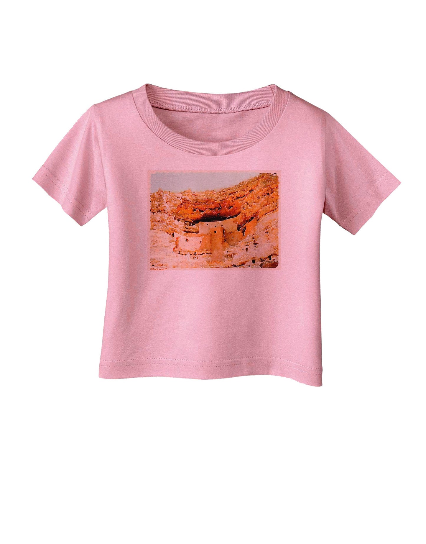 Montezuma Castle Watercolor Infant T-Shirt-Infant T-Shirt-TooLoud-Candy-Pink-06-Months-Davson Sales