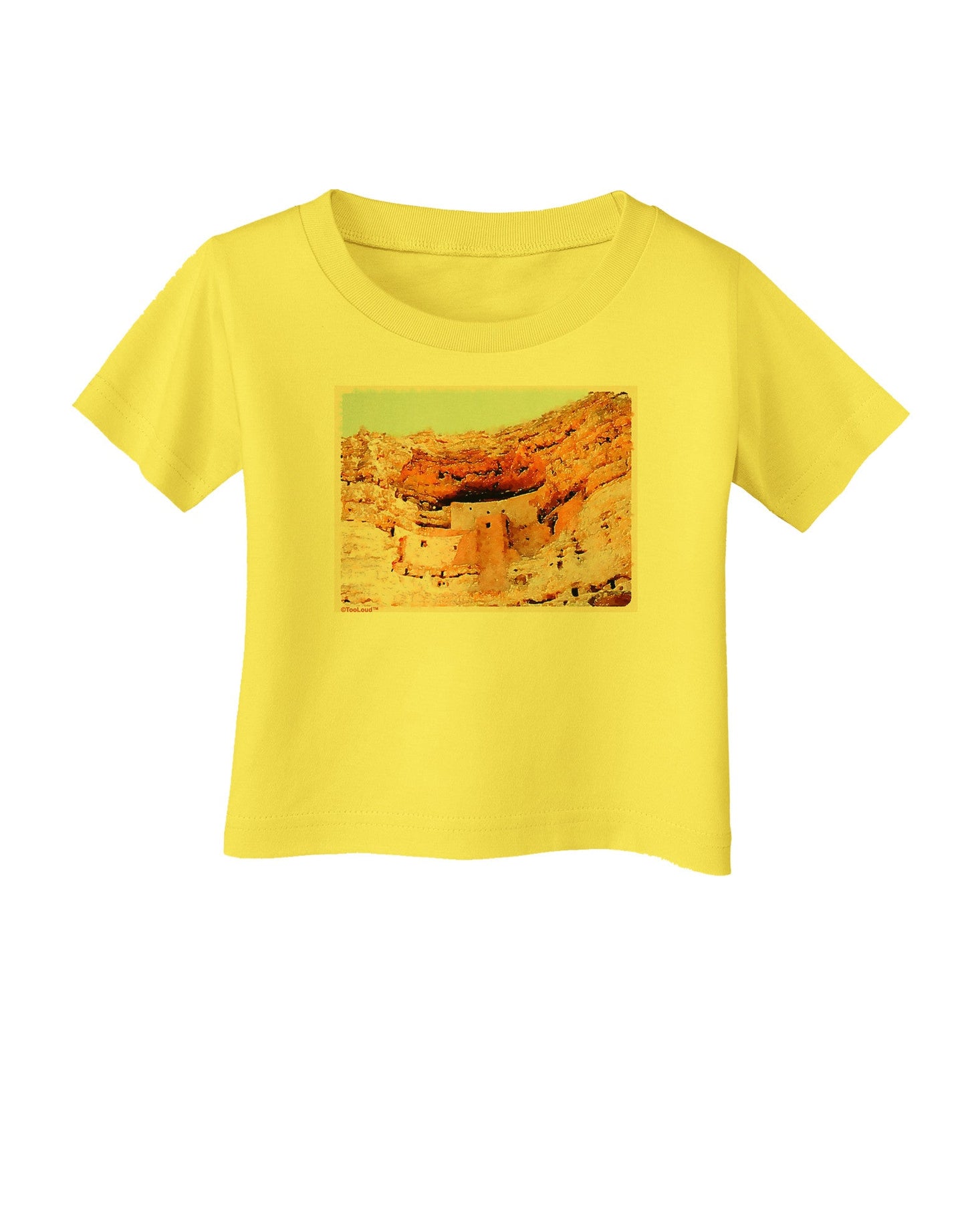 Montezuma Castle Watercolor Infant T-Shirt-Infant T-Shirt-TooLoud-Yellow-06-Months-Davson Sales