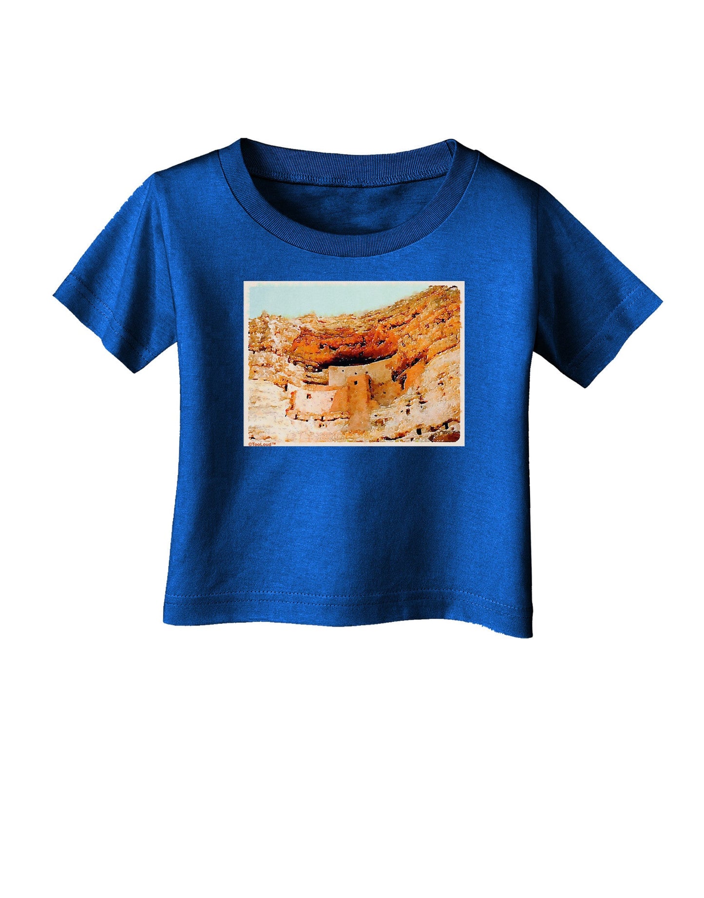 Montezuma Castle Watercolor Infant T-Shirt Dark-Infant T-Shirt-TooLoud-Royal-Blue-06-Months-Davson Sales