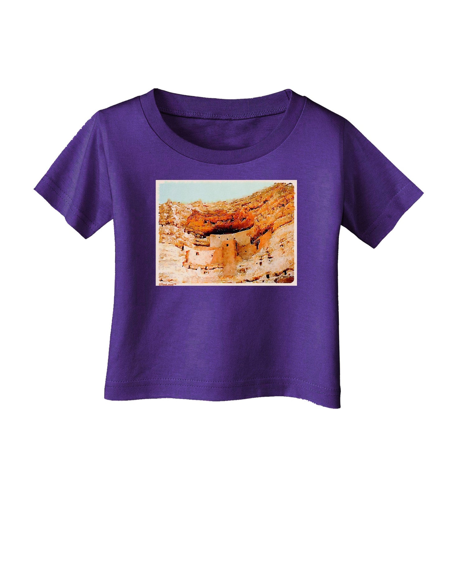 Montezuma Castle Watercolor Infant T-Shirt Dark-Infant T-Shirt-TooLoud-Purple-06-Months-Davson Sales