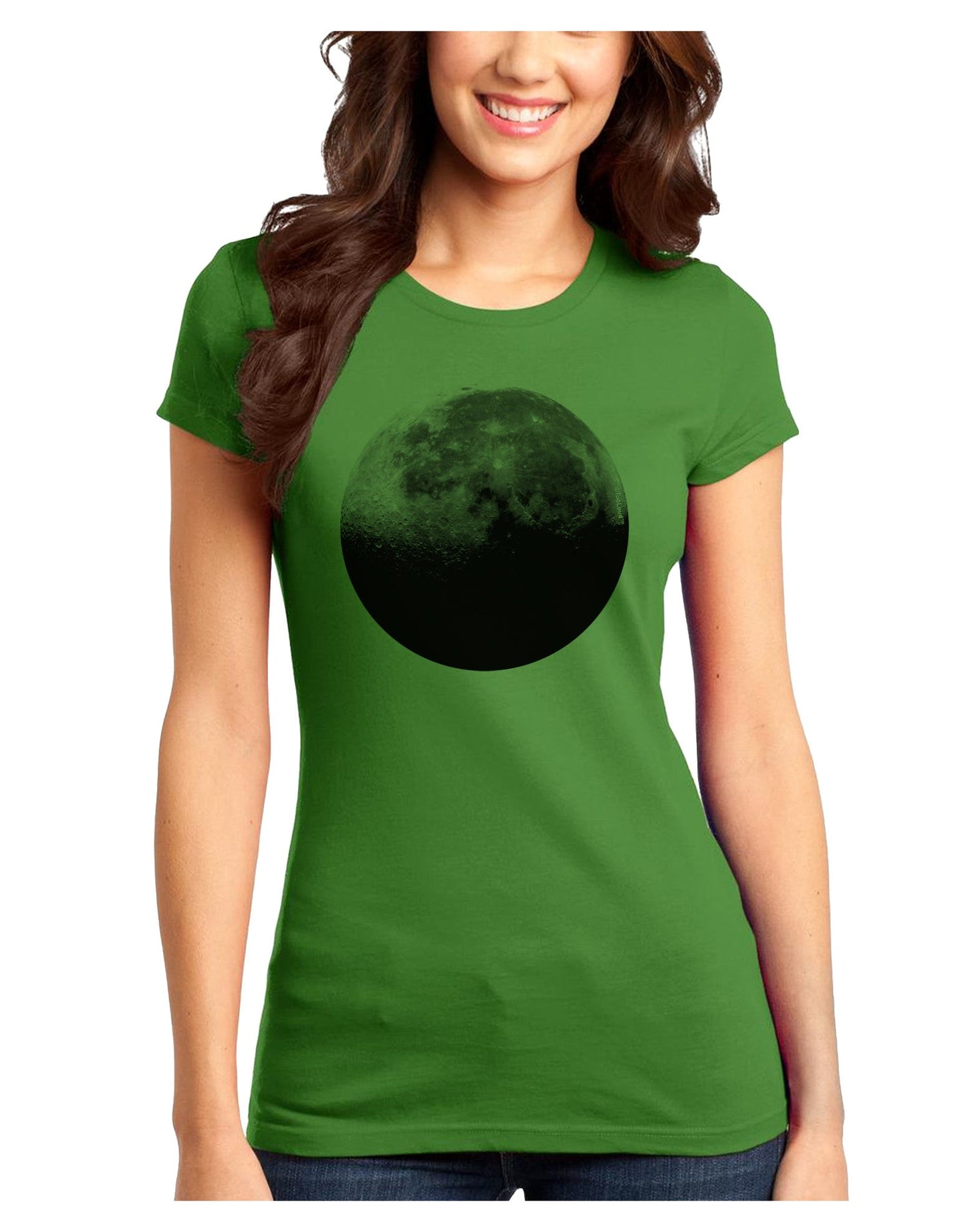 Moon of Earth Juniors T-Shirt-Womens Juniors T-Shirt-TooLoud-Kiwi-Green-Juniors Fitted X-Small-Davson Sales