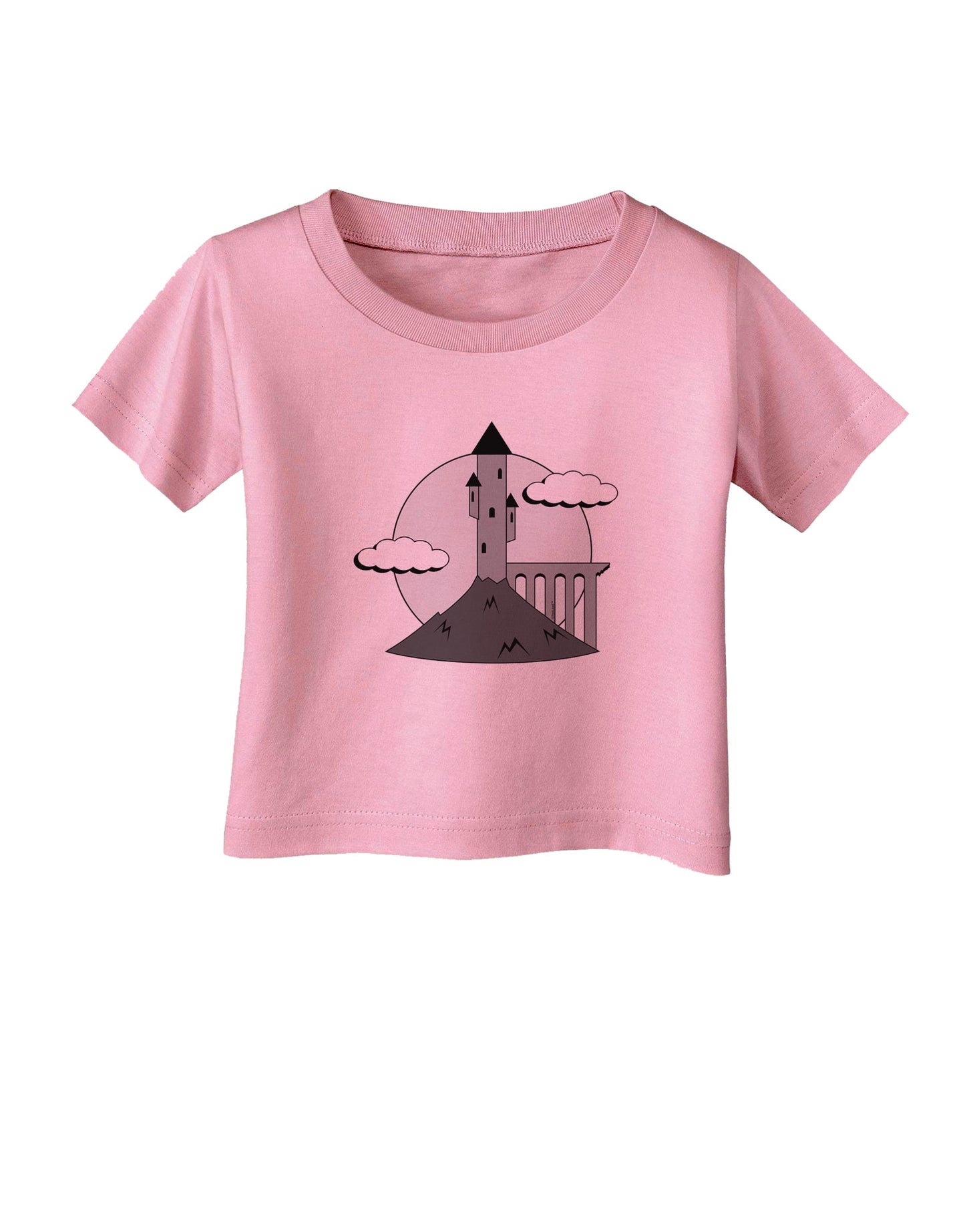 Moonlit Wizard Tower - Grayscale Infant T-Shirt-Infant T-Shirt-TooLoud-Candy-Pink-06-Months-Davson Sales