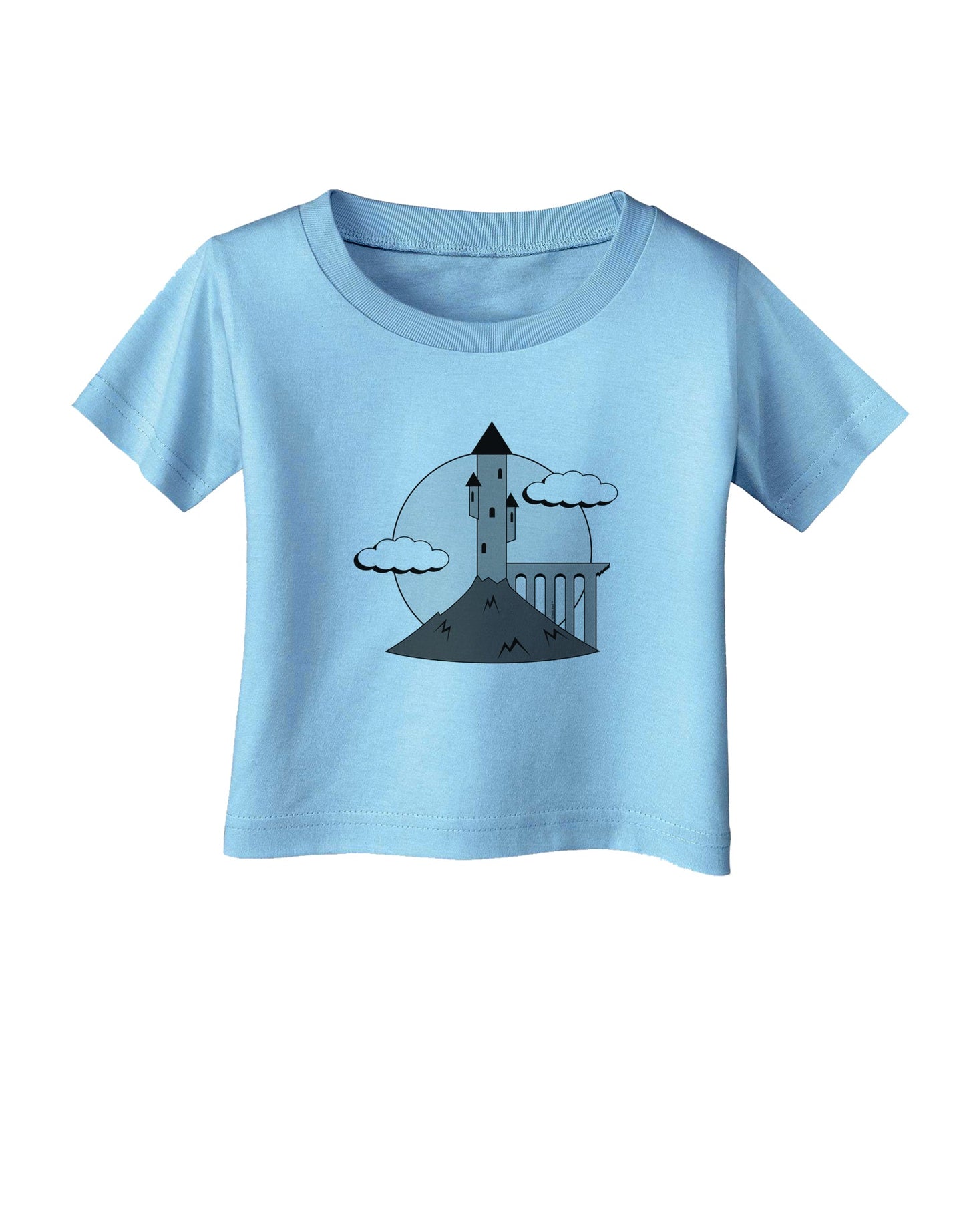 Moonlit Wizard Tower - Grayscale Infant T-Shirt-Infant T-Shirt-TooLoud-Aquatic-Blue-06-Months-Davson Sales
