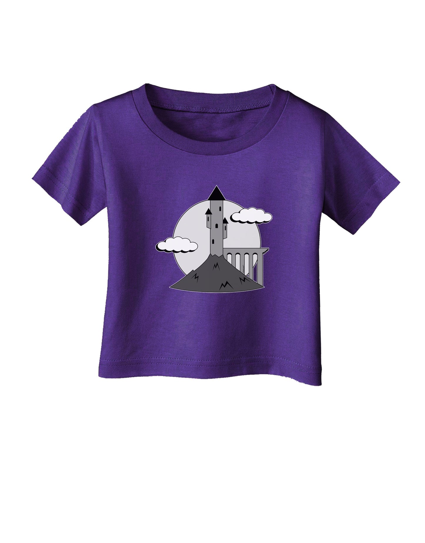 Moonlit Wizard Tower - Grayscale Infant T-Shirt Dark-Infant T-Shirt-TooLoud-Purple-06-Months-Davson Sales