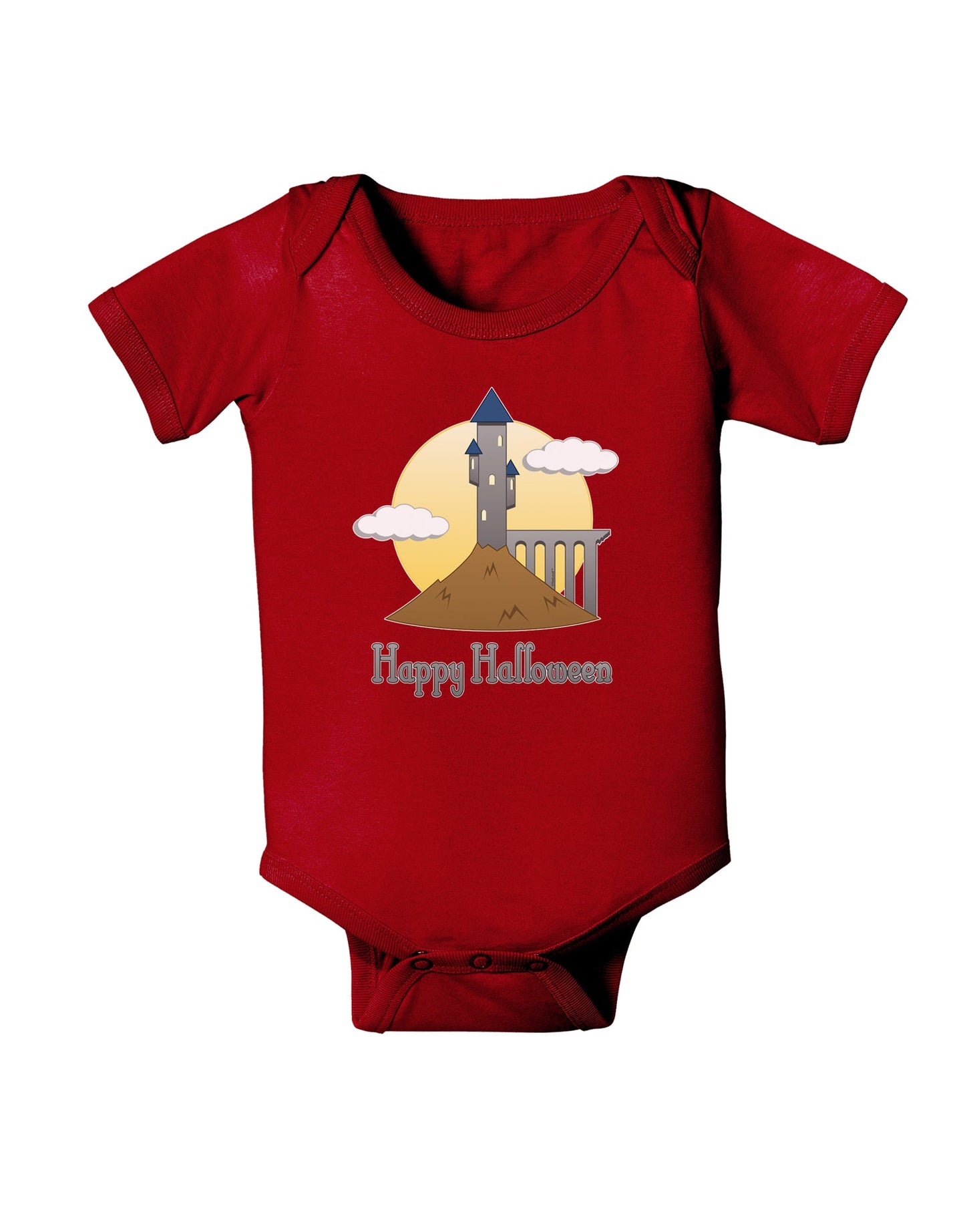 Moonlit Wizard Tower - Happy Halloween Baby Romper Bodysuit Dark-Baby Romper-TooLoud-Red-06-Months-Davson Sales