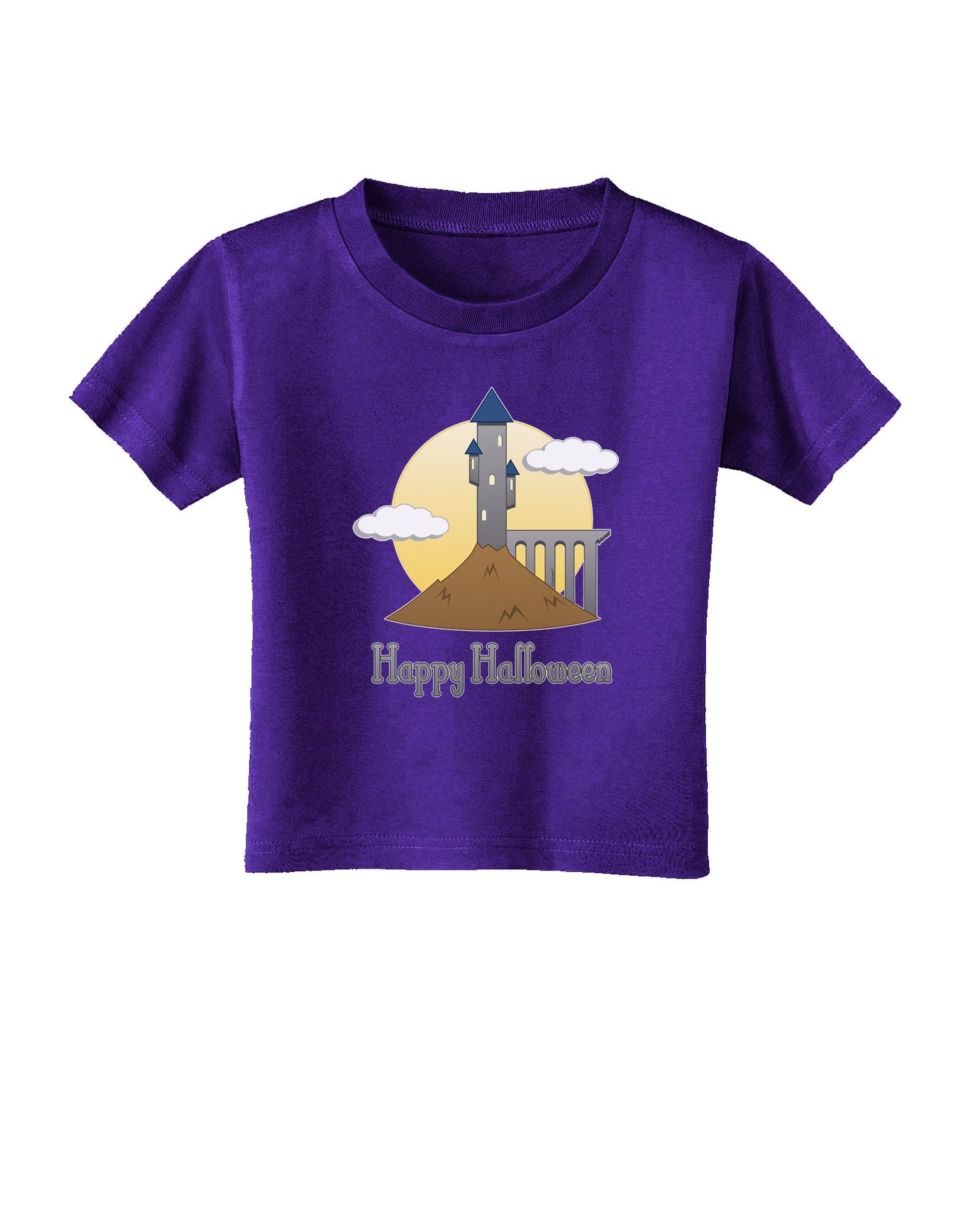 Moonlit Wizard Tower - Happy Halloween Toddler T-Shirt Dark-Toddler T-Shirt-TooLoud-Purple-06-Months-Davson Sales