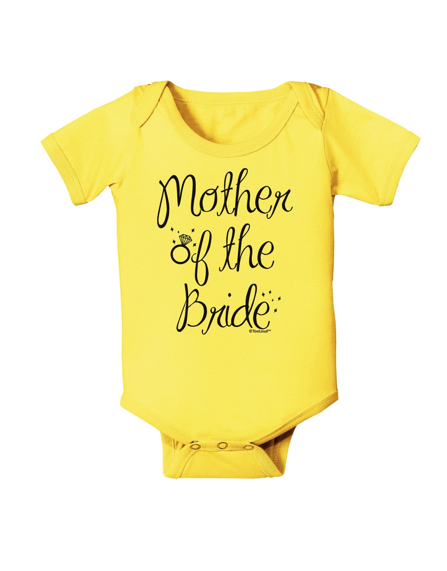Mother of the Bride - Diamond Baby Romper Bodysuit-Baby Romper-TooLoud-Yellow-06-Months-Davson Sales
