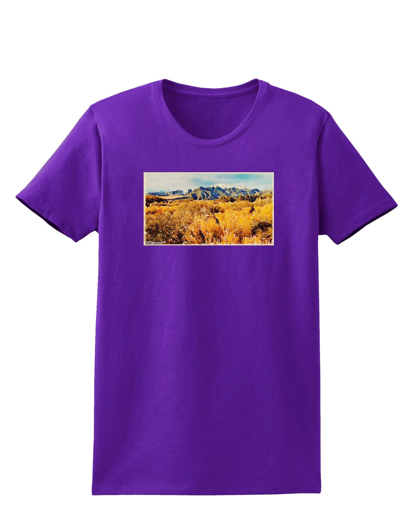 Mountain Forest Park Watercolor Womens Dark T-Shirt-TooLoud-Purple-X-Small-Davson Sales