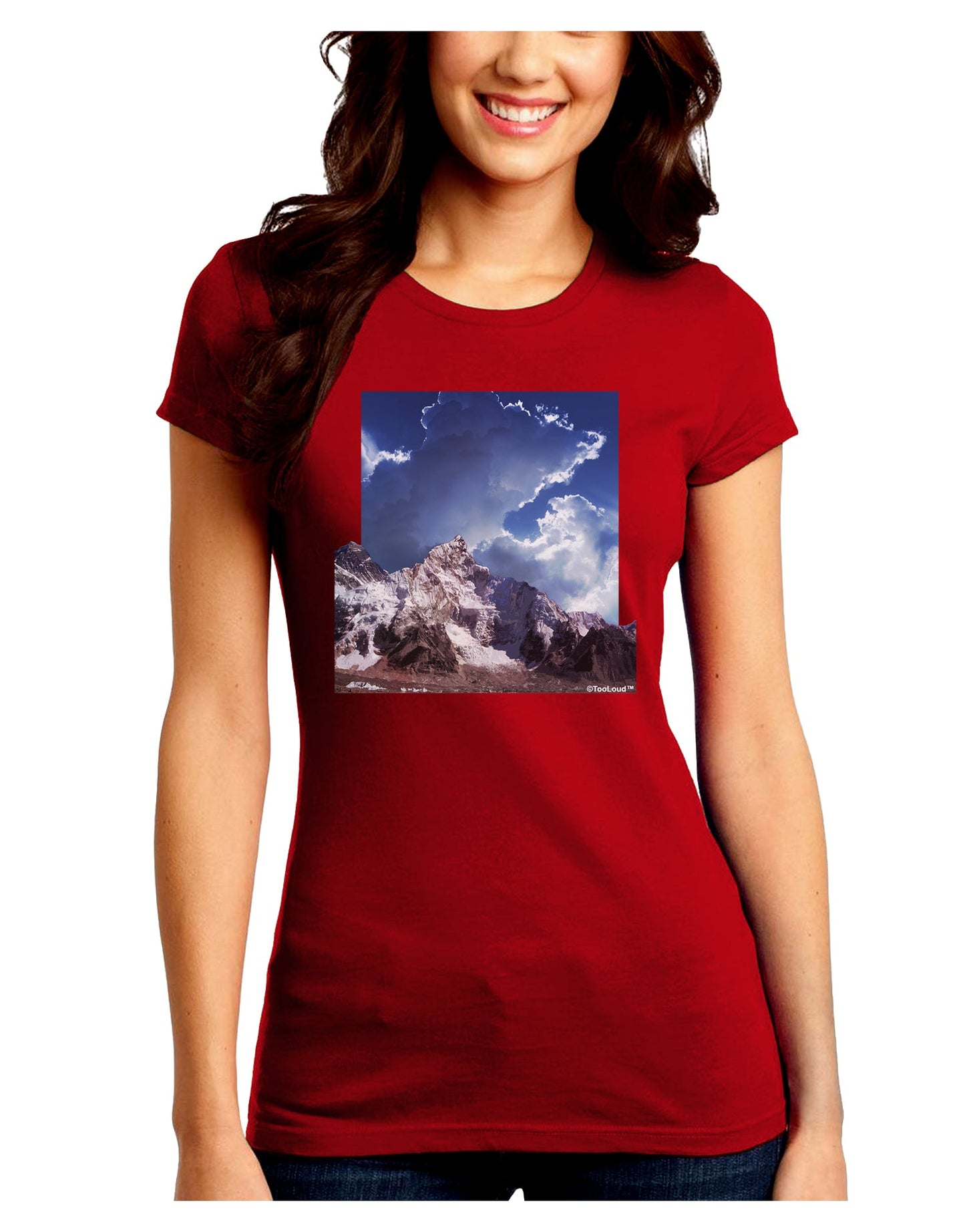 Mountain Pop Out Juniors Crew Dark T-Shirt by TooLoud-T-Shirts Juniors Tops-TooLoud-Red-Juniors Fitted Small-Davson Sales