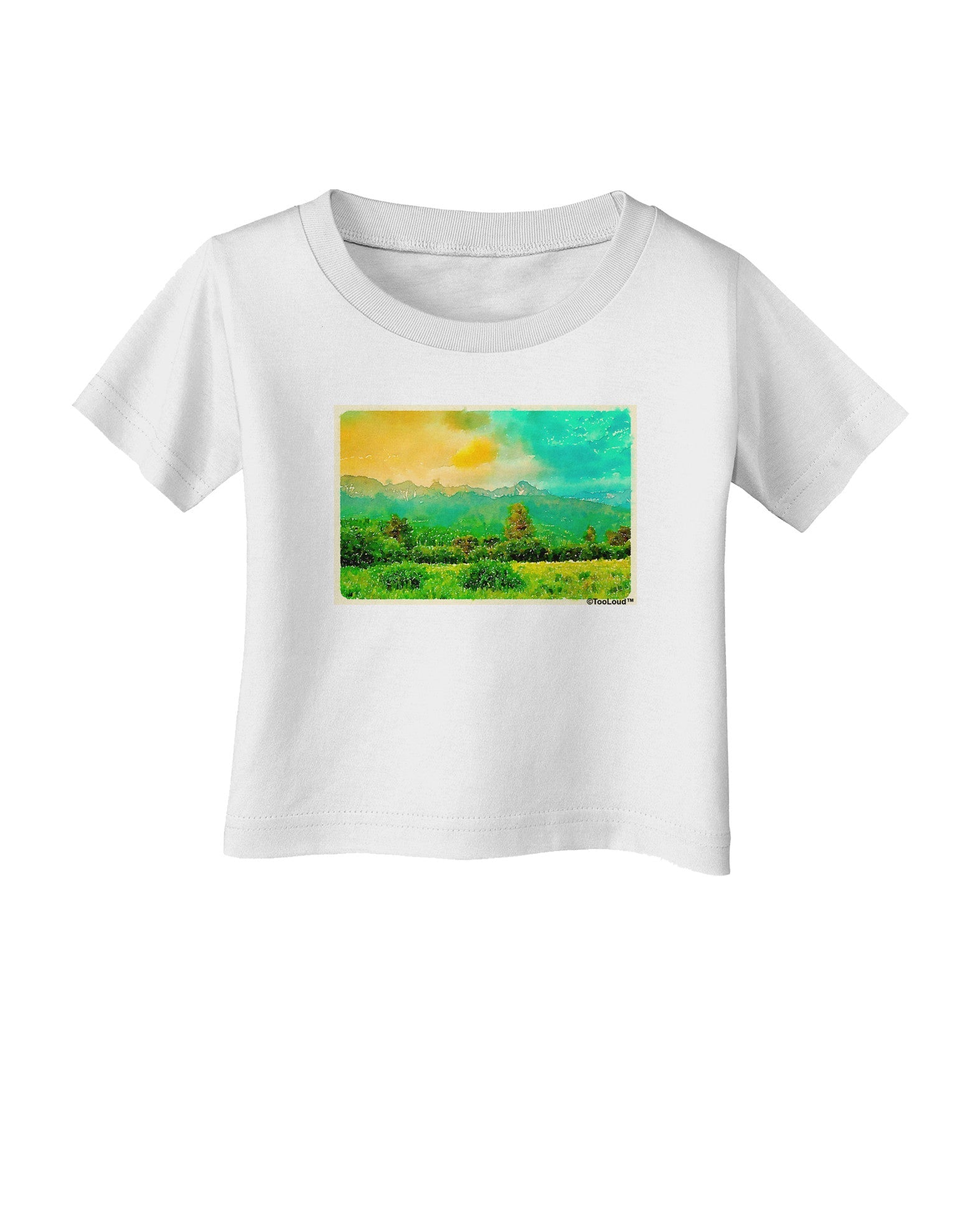 Mountain Sunset Watercolor Infant T-Shirt-Infant T-Shirt-TooLoud-White-06-Months-Davson Sales