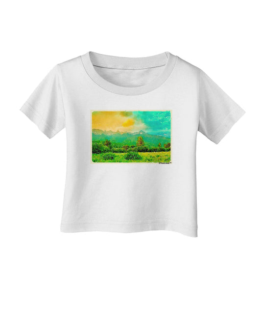 Mountain Sunset Watercolor Infant T-Shirt-Infant T-Shirt-TooLoud-White-06-Months-Davson Sales