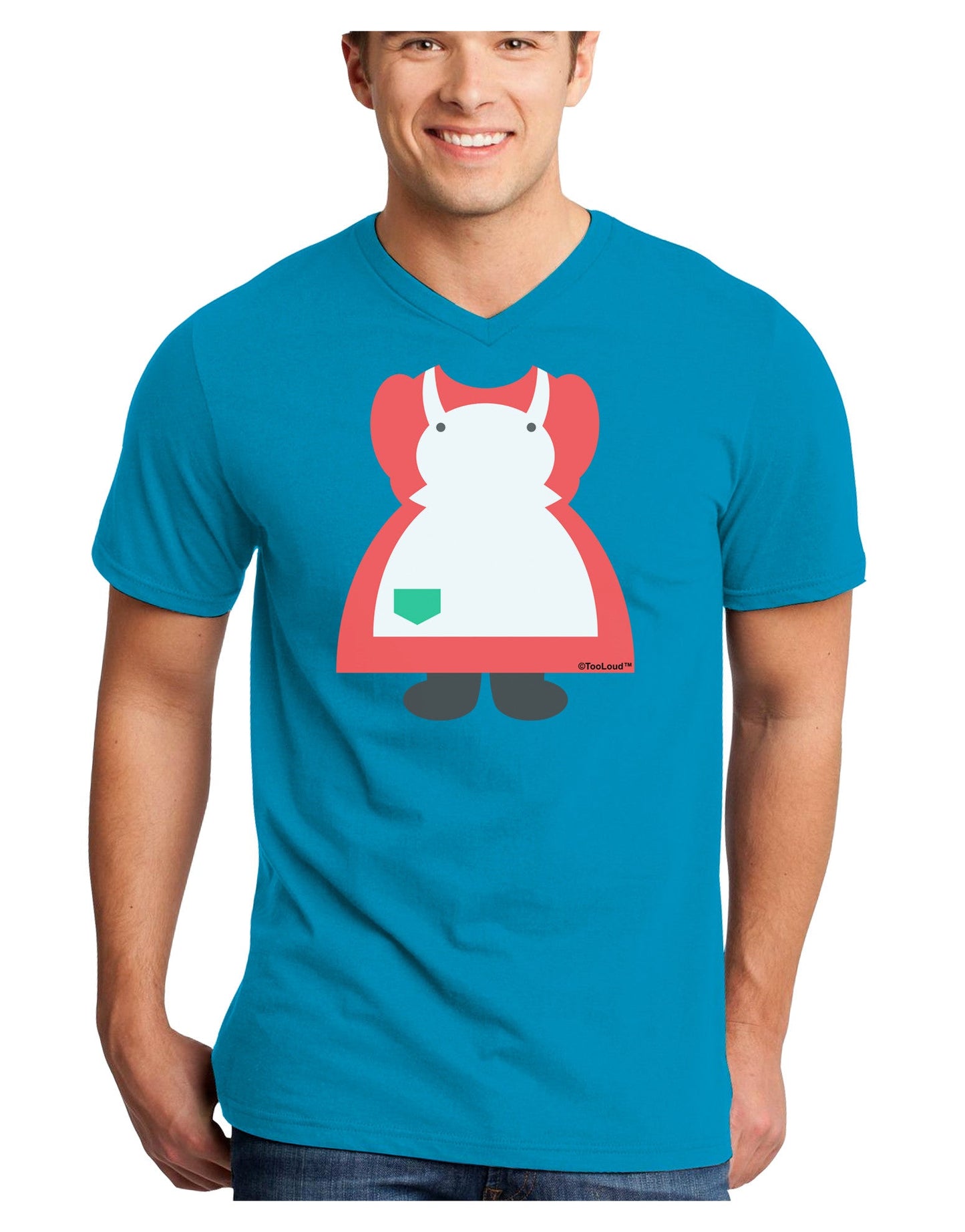 Mrs Santa Claus Character Body Christmas Adult Dark V-Neck T-Shirt-TooLoud-Turquoise-Small-Davson Sales