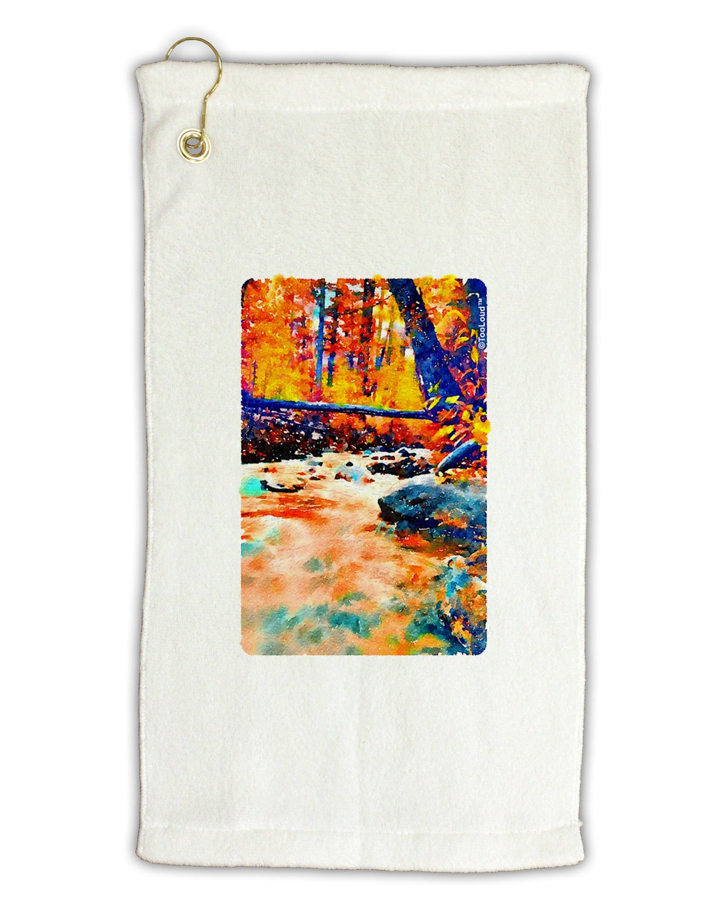 Mt Shavano Colorado Watercolor Micro Terry Gromet Golf Towel 11"x19-Golf Towel-TooLoud-White-Davson Sales