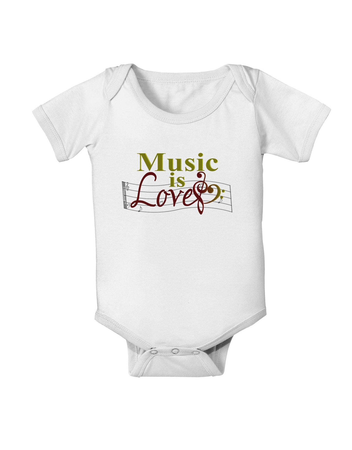Music Is Love Baby Romper Bodysuit-Baby Romper-TooLoud-White-06-Months-Davson Sales