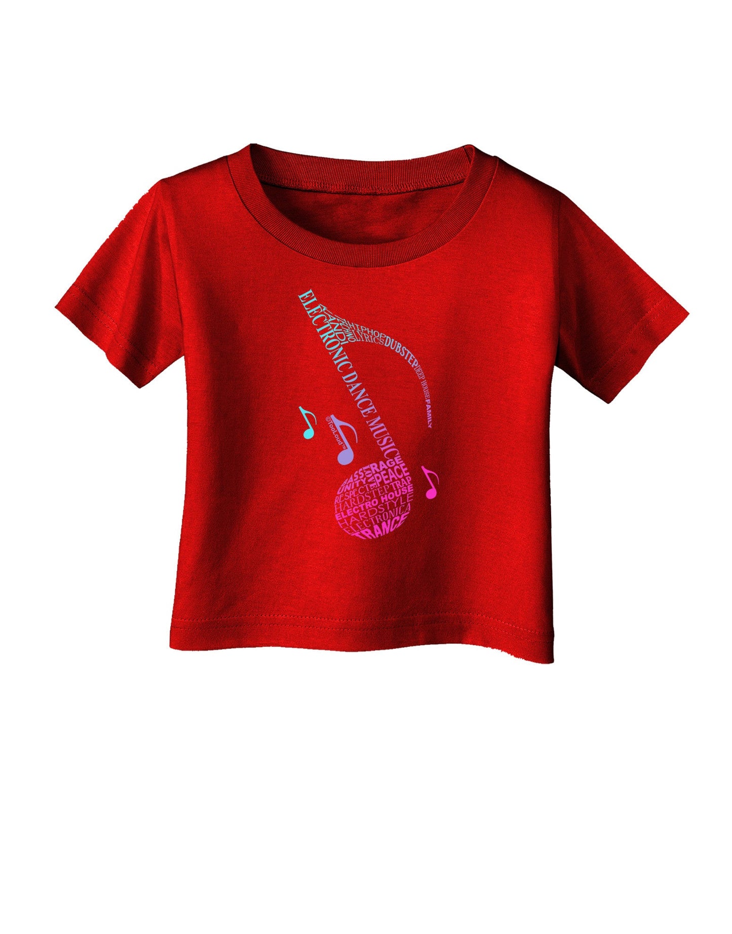 Music Note Typography Infant T-Shirt Dark-Infant T-Shirt-TooLoud-Red-06-Months-Davson Sales