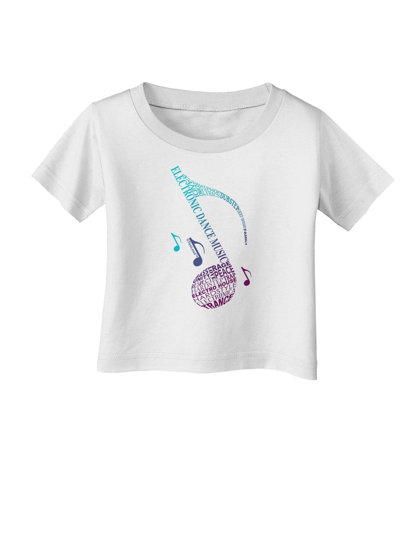 Music Note Typography Infant T-Shirt-Infant T-Shirt-TooLoud-White-06-Months-Davson Sales