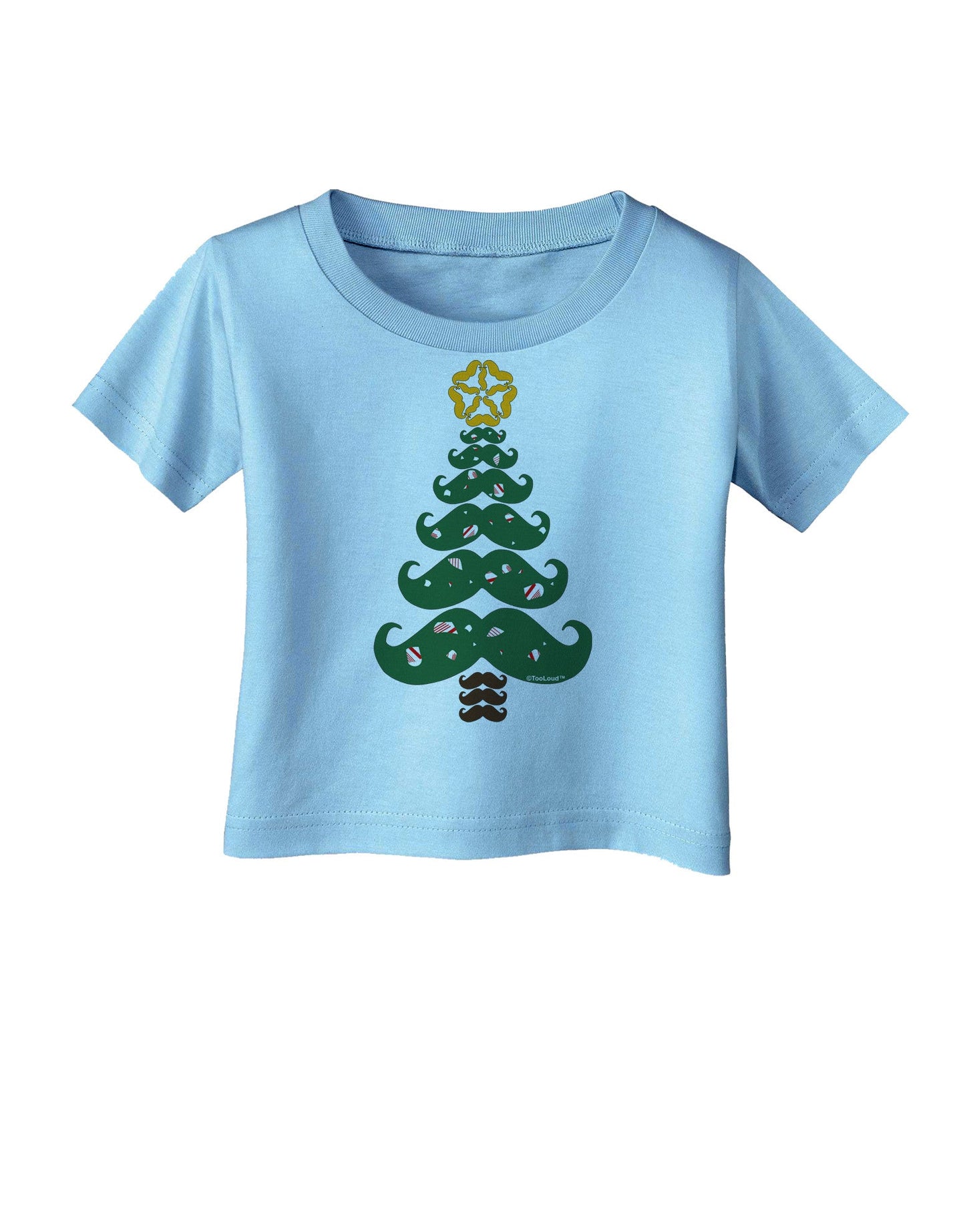 Mustache Christmas Tree Infant T-Shirt-Infant T-Shirt-TooLoud-Aquatic-Blue-06-Months-Davson Sales