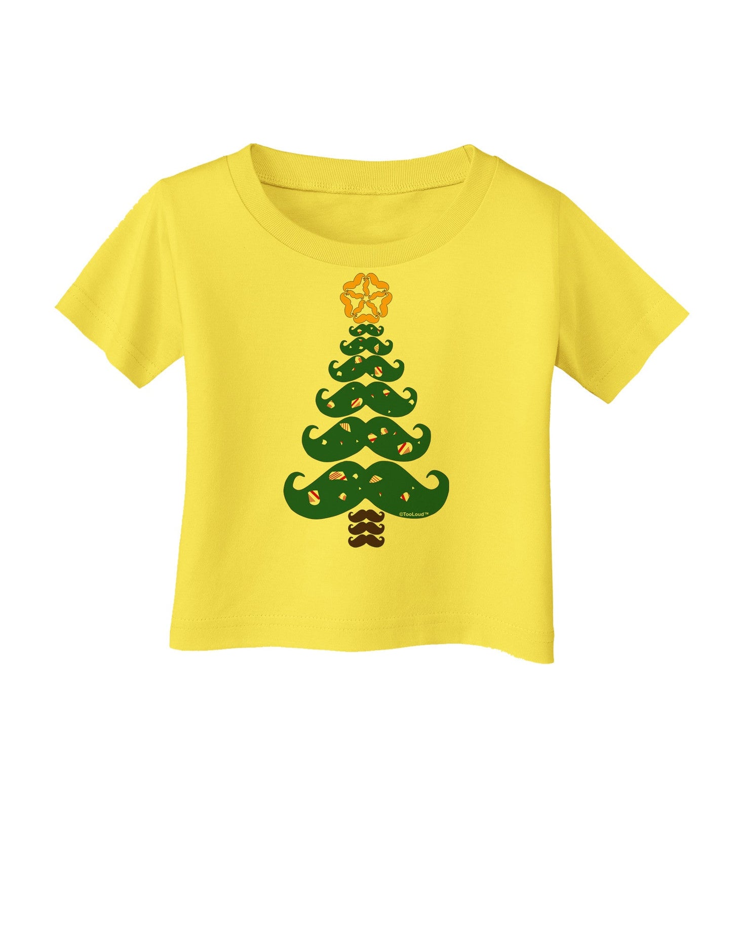 Mustache Christmas Tree Infant T-Shirt-Infant T-Shirt-TooLoud-Yellow-06-Months-Davson Sales