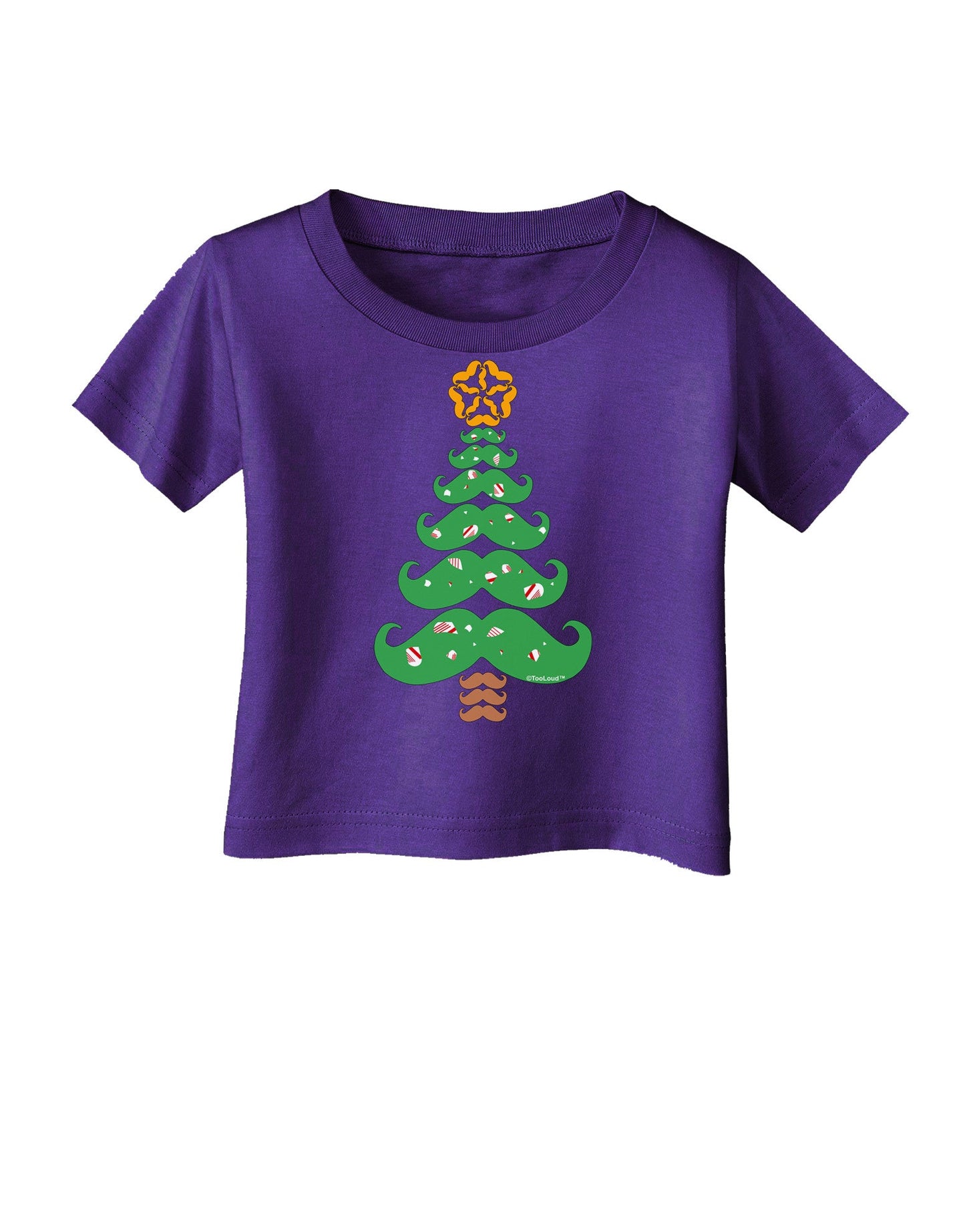 Mustache Christmas Tree Infant T-Shirt Dark-Infant T-Shirt-TooLoud-Purple-06-Months-Davson Sales