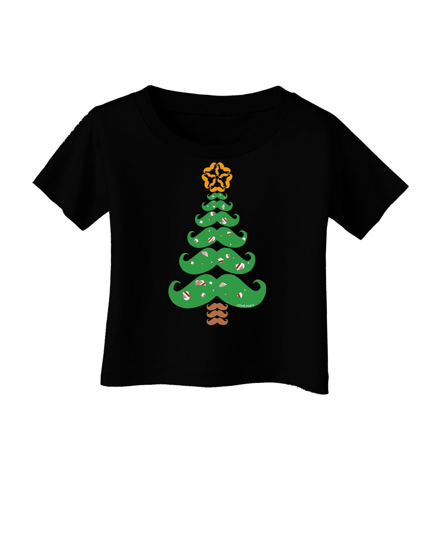 Mustache Christmas Tree Infant T-Shirt Dark-Infant T-Shirt-TooLoud-Black-06-Months-Davson Sales