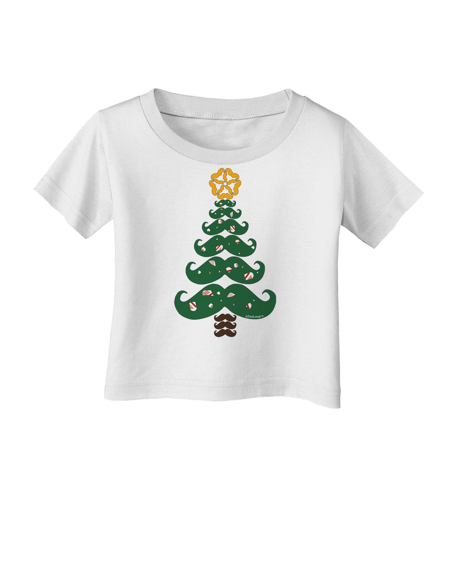 Mustache Christmas Tree Infant T-Shirt-Infant T-Shirt-TooLoud-White-06-Months-Davson Sales