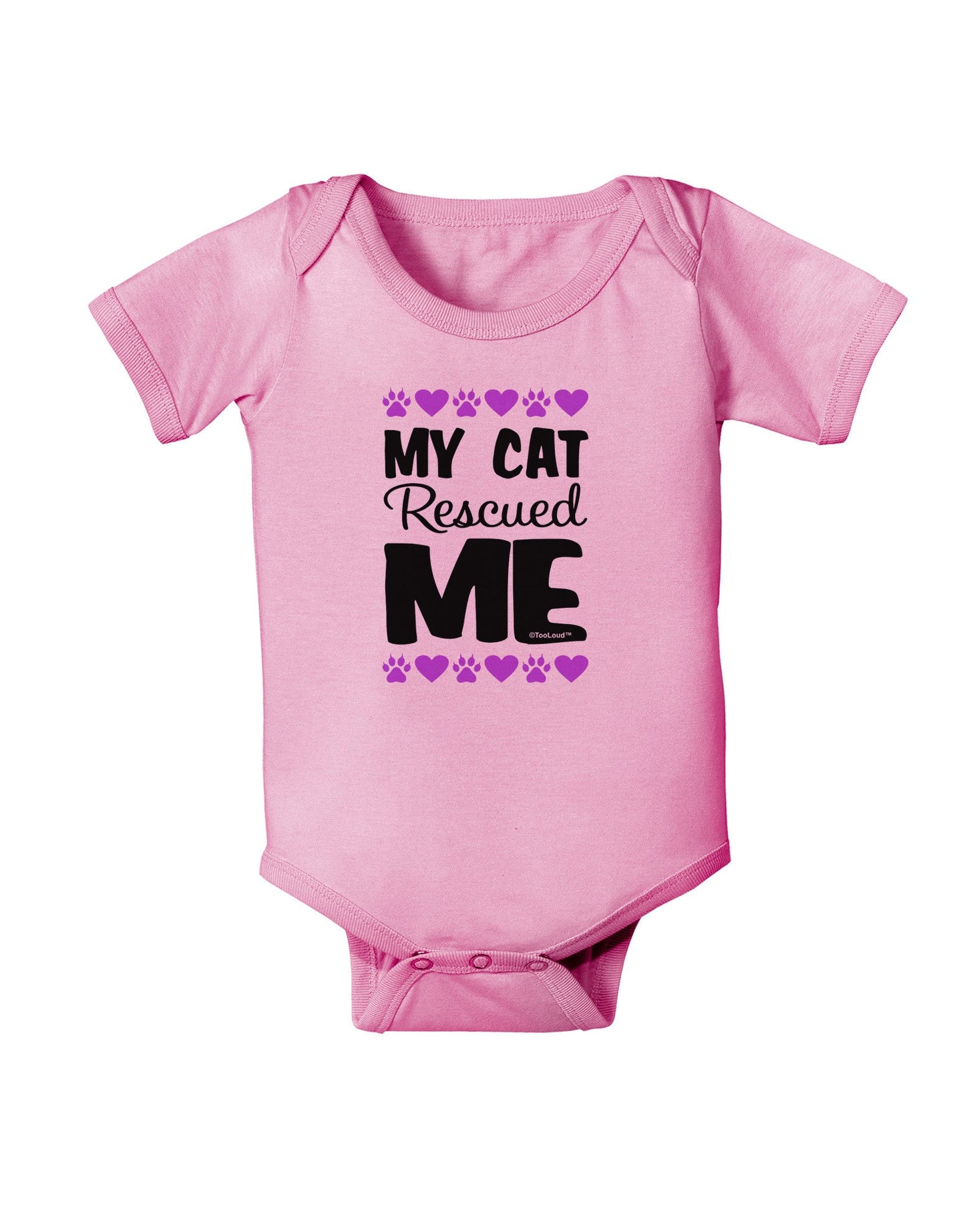 My Cat Rescued Me Baby Romper Bodysuit-Baby Romper-TooLoud-Pink-06-Months-Davson Sales