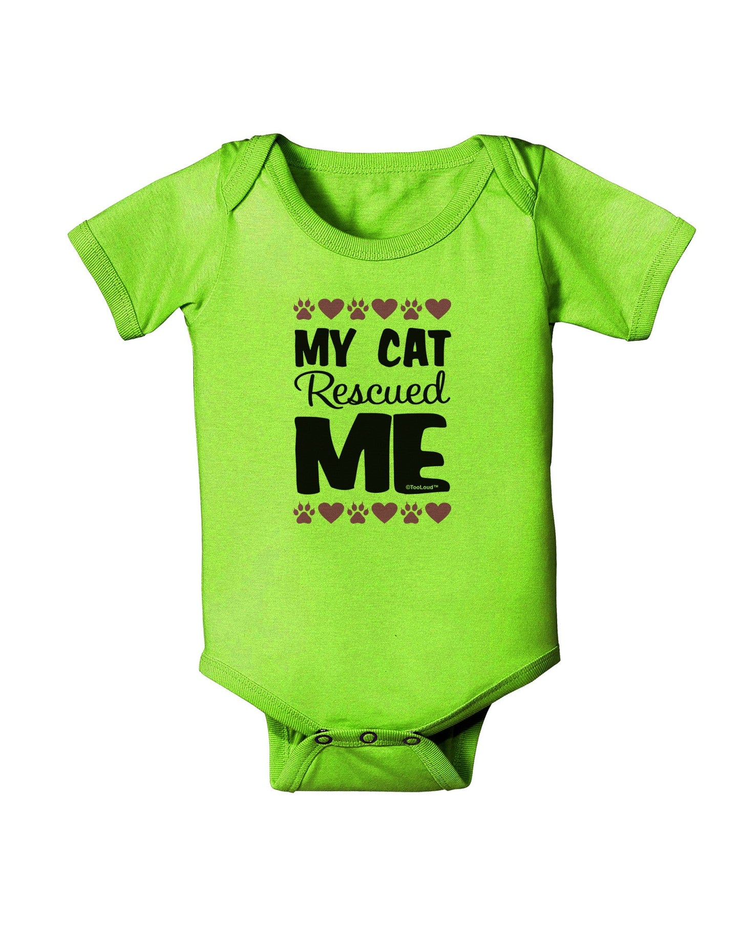 My Cat Rescued Me Baby Romper Bodysuit-Baby Romper-TooLoud-Lime-06-Months-Davson Sales