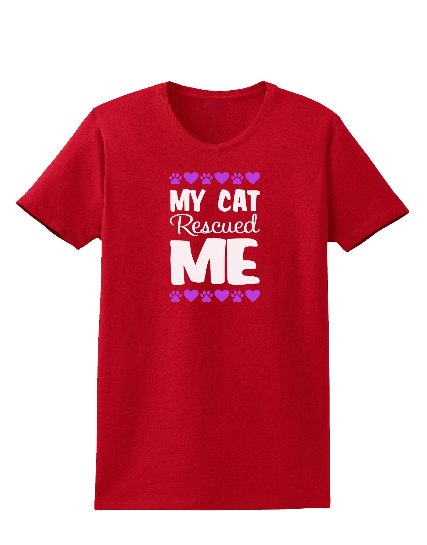 My Cat Rescued Me Womens Dark T-Shirt-TooLoud-Red-X-Small-Davson Sales
