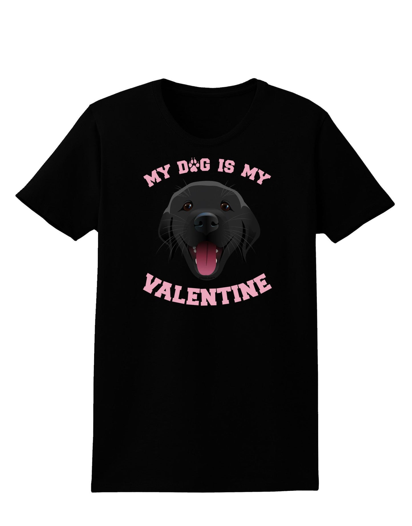 My Dog is my Valentine Black Womens Dark T-Shirt-TooLoud-Black-X-Small-Davson Sales