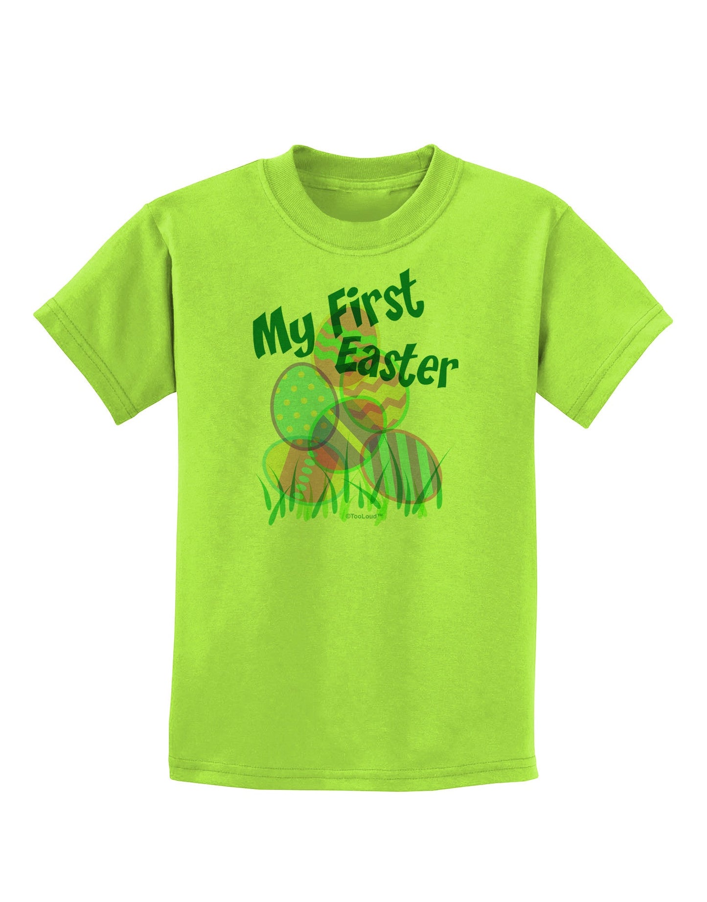 My First Easter Gel Look Print Childrens T-Shirt-Childrens T-Shirt-TooLoud-Lime-Green-X-Small-Davson Sales
