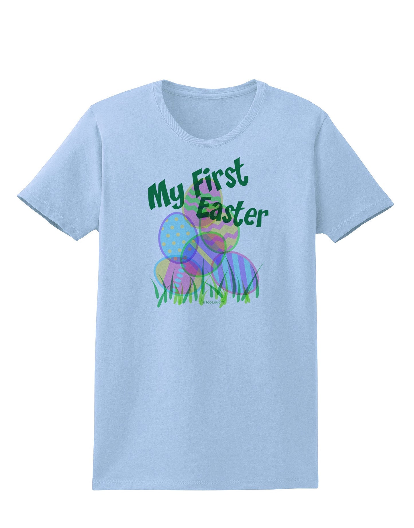 My First Easter Gel Look Print Womens T-Shirt-Womens T-Shirt-TooLoud-Light-Blue-X-Small-Davson Sales