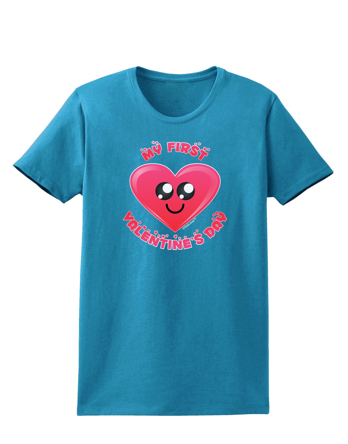 My First Valentine's Day Womens Dark T-Shirt-Womens T-Shirt-TooLoud-Turquoise-X-Small-Davson Sales