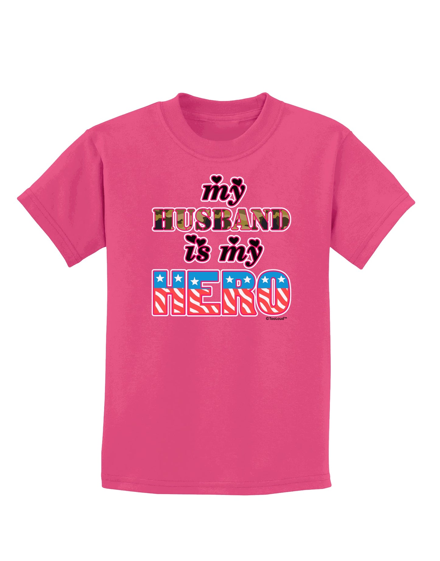 My Husband is My Hero - Armed Forces Childrens Dark T-Shirt by TooLoud-Childrens T-Shirt-TooLoud-Sangria-X-Small-Davson Sales