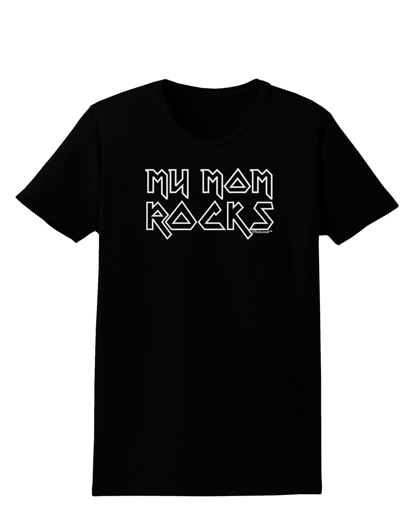 My Mom Rocks - Mother's Day Womens Dark T-Shirt-TooLoud-Black-X-Small-Davson Sales