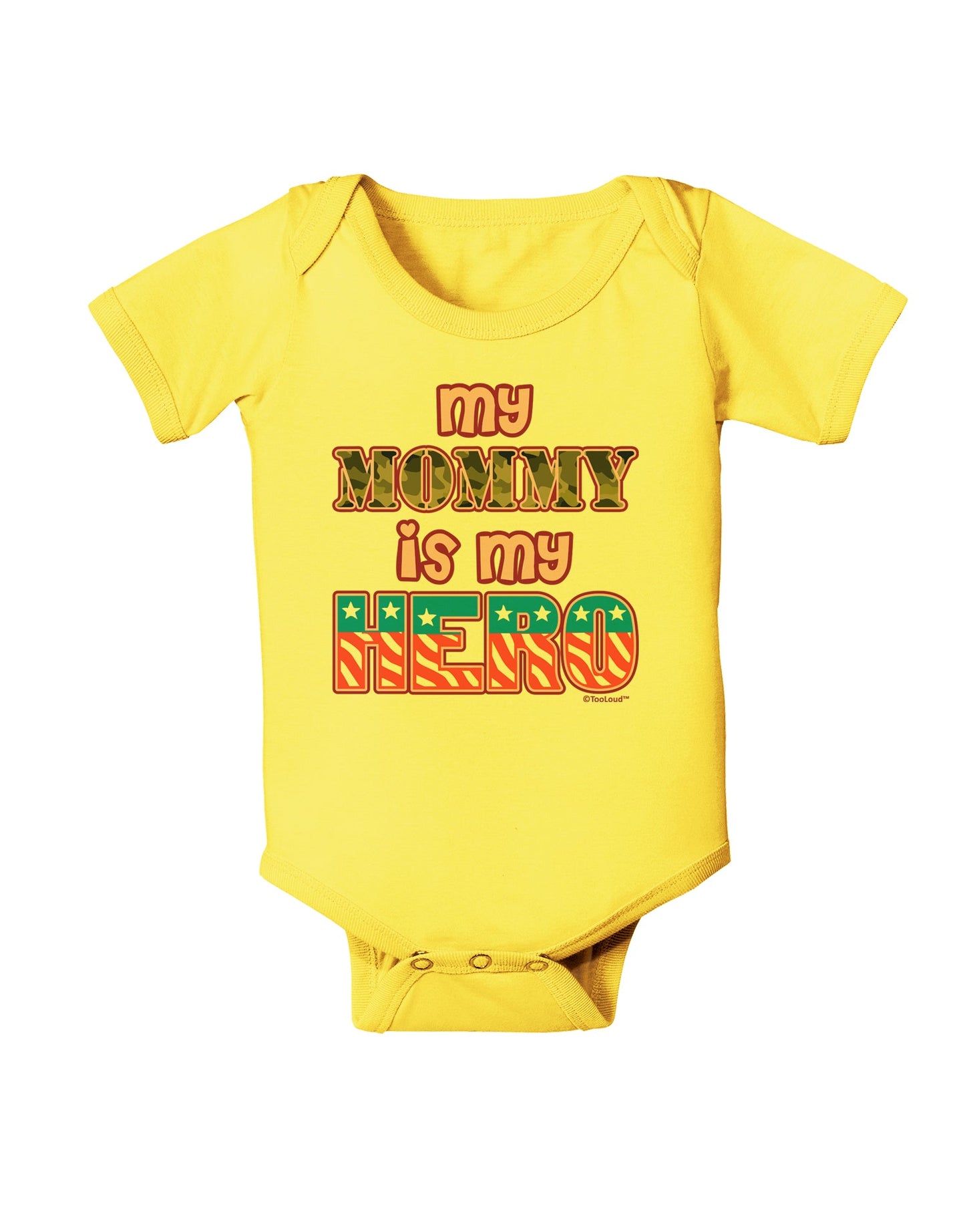 My Mommy is My Hero - Armed Forces - Pink Baby Romper Bodysuit by TooLoud-Baby Romper-TooLoud-Yellow-06-Months-Davson Sales