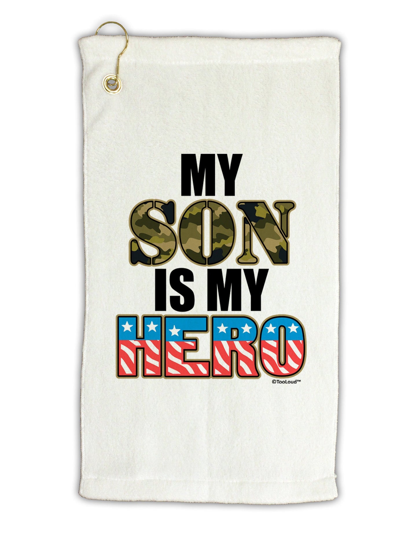 My Son is My Hero - Armed Forces Micro Terry Gromet Golf Towel 16 x 25 inch by TooLoud-Golf Towel-TooLoud-White-Davson Sales