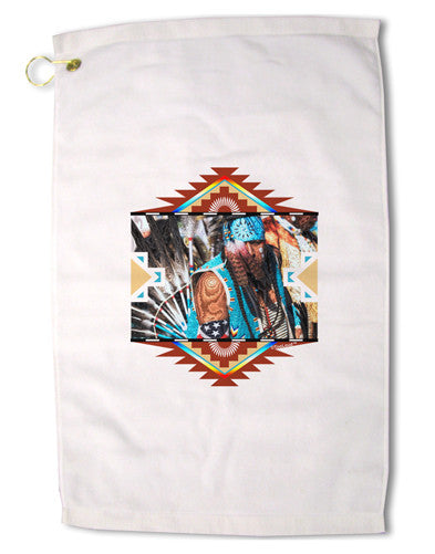 Native American Dancer 2 Premium Cotton Golf Towel - 16" x 25-Golf Towel-TooLoud-16x25"-Davson Sales