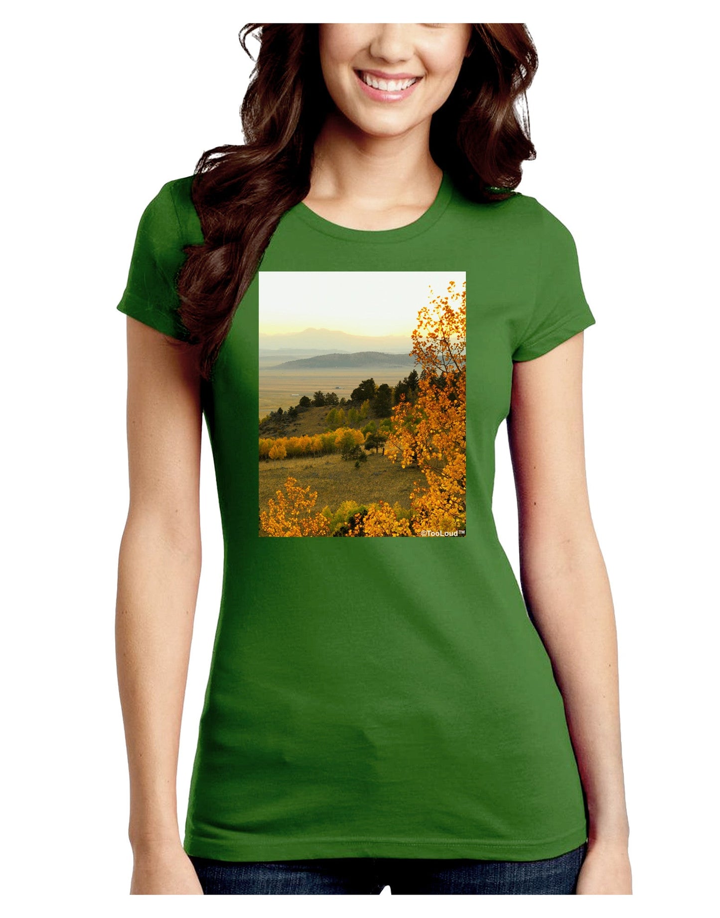 Nature Photography - Gentle Sunrise Juniors Petite Crew Dark T-Shirt-T-Shirts Juniors Tops-TooLoud-Kiwi-Green-Juniors Fitted Small-Davson Sales
