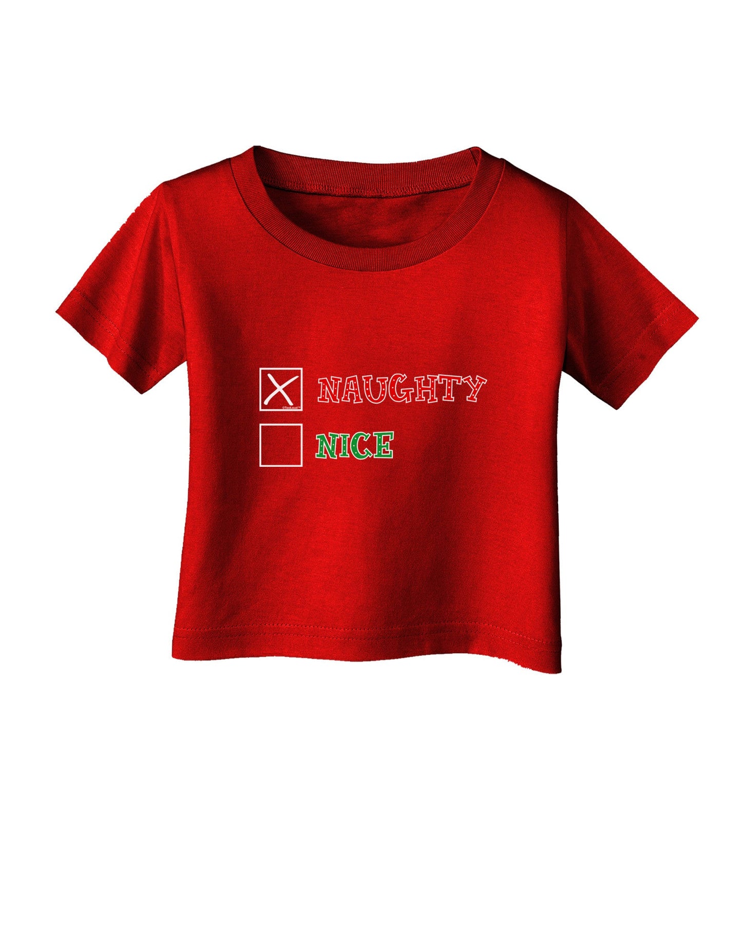 Naughty or Nice Christmas - Naughty Infant T-Shirt Dark-Infant T-Shirt-TooLoud-Clover-Green-06-Months-Davson Sales