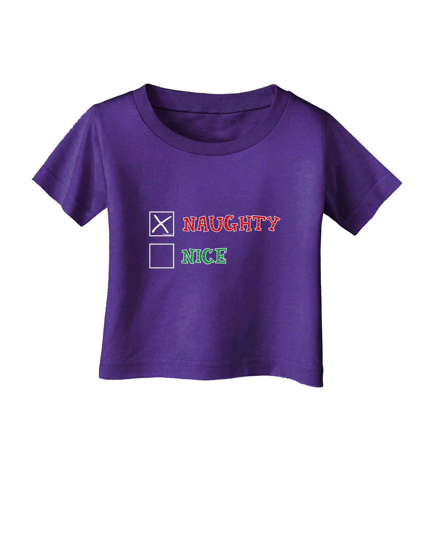 Naughty or Nice Christmas - Naughty Infant T-Shirt Dark-Infant T-Shirt-TooLoud-Purple-06-Months-Davson Sales
