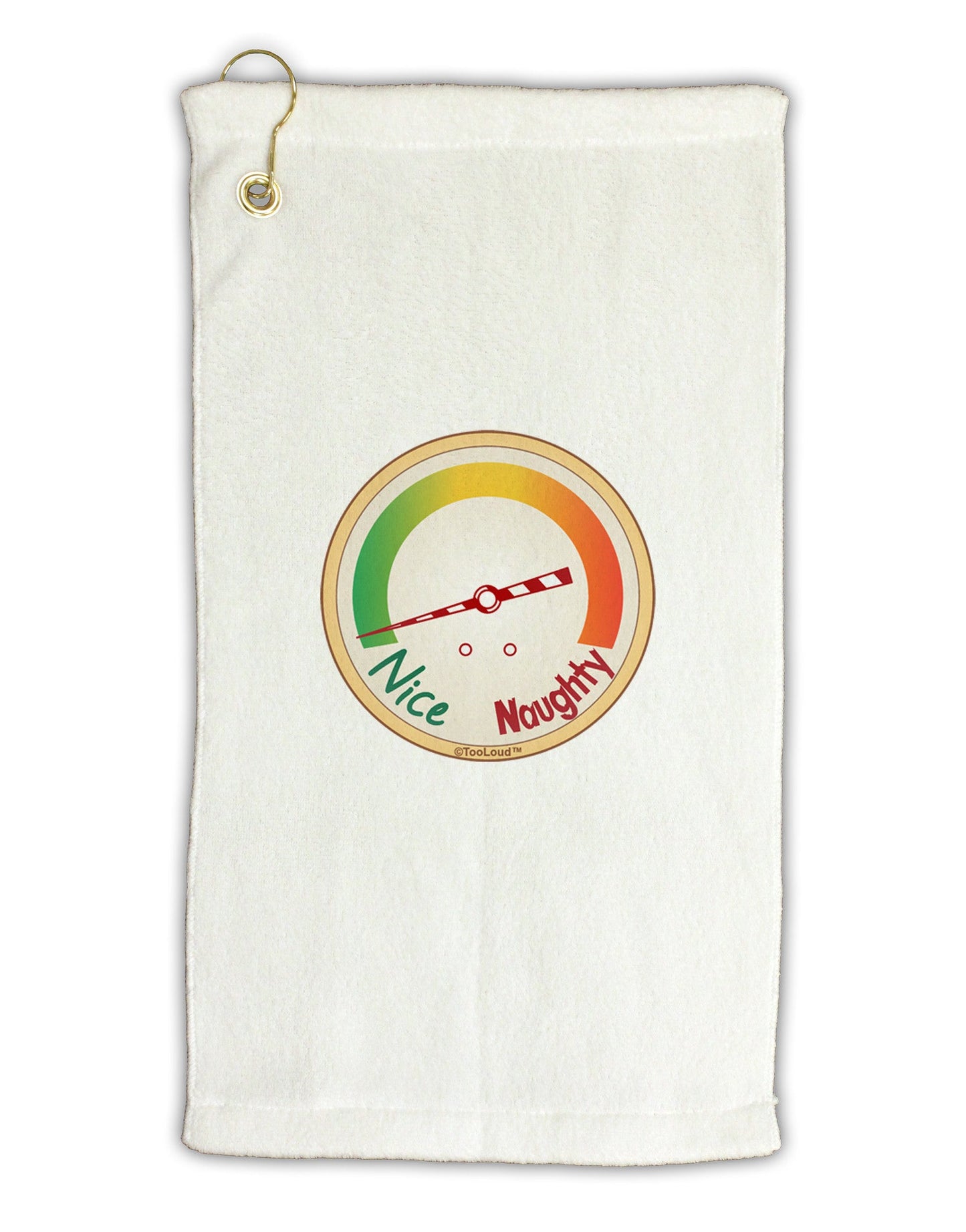 Naughty or Nice Meter Nice Micro Terry Gromet Golf Towel 11"x19-Golf Towel-TooLoud-White-Davson Sales