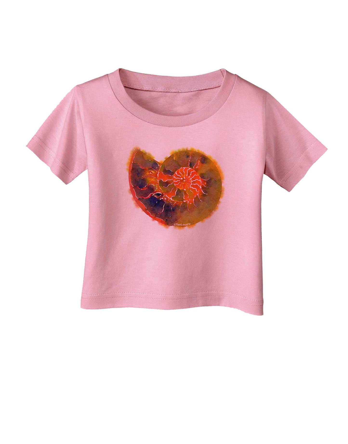 Nautilus Fossil Watercolor Infant T-Shirt-Infant T-Shirt-TooLoud-Candy-Pink-06-Months-Davson Sales