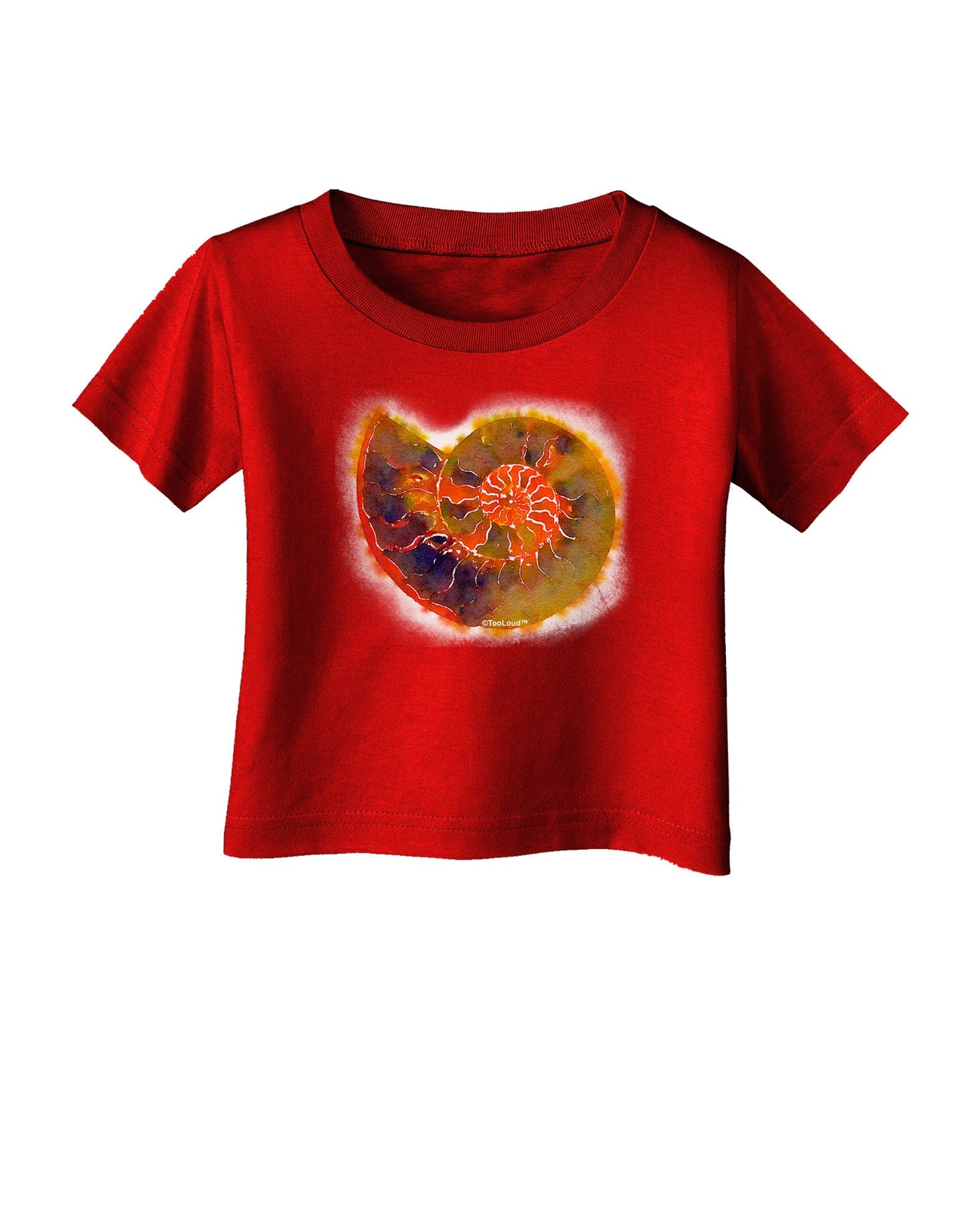 Nautilus Fossil Watercolor Infant T-Shirt Dark-Infant T-Shirt-TooLoud-Red-06-Months-Davson Sales