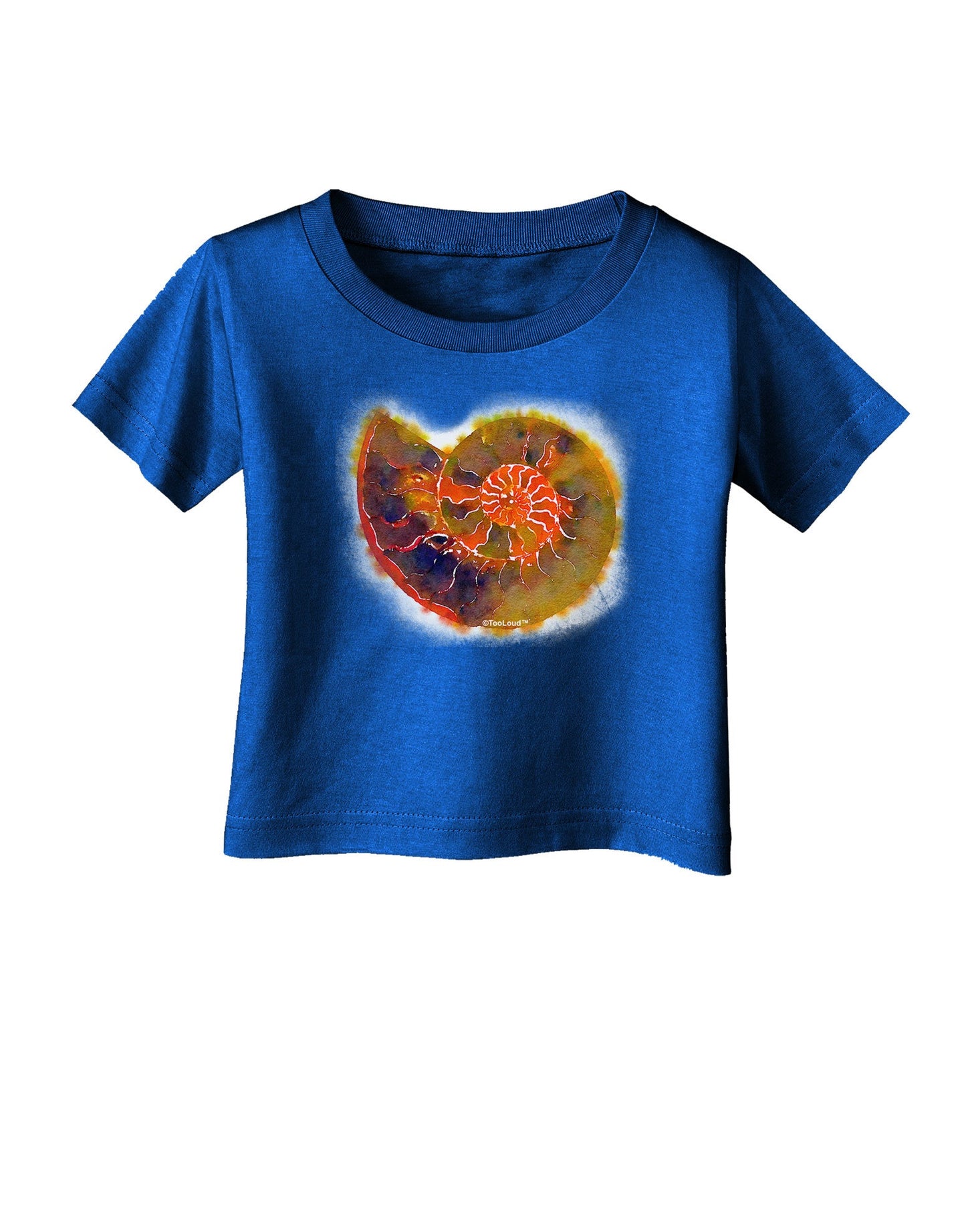 Nautilus Fossil Watercolor Infant T-Shirt Dark-Infant T-Shirt-TooLoud-Royal-Blue-06-Months-Davson Sales