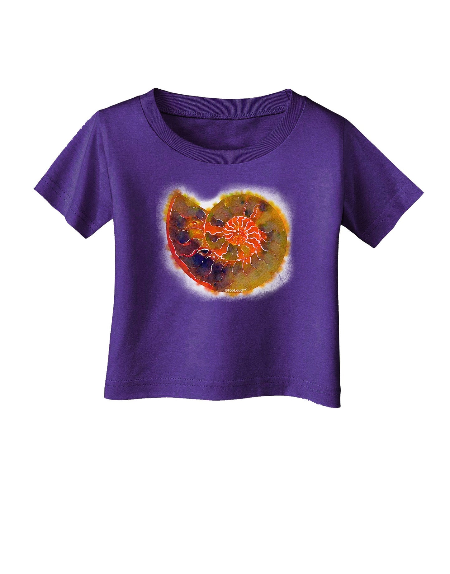 Nautilus Fossil Watercolor Infant T-Shirt Dark-Infant T-Shirt-TooLoud-Purple-06-Months-Davson Sales