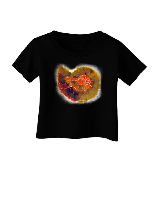 Nautilus Fossil Watercolor Infant T-Shirt Dark-Infant T-Shirt-TooLoud-Black-06-Months-Davson Sales