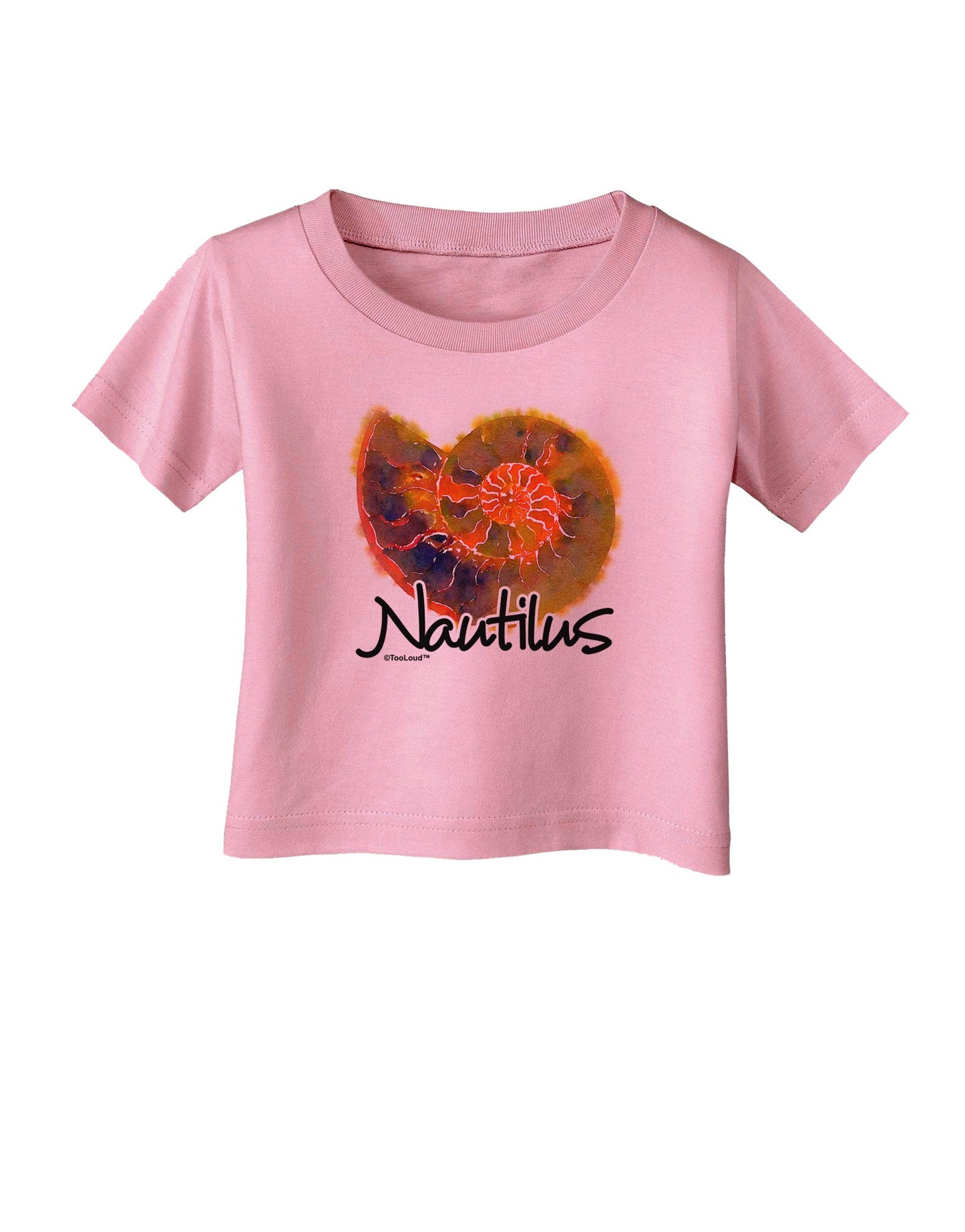 Nautilus Fossil Watercolor Text Infant T-Shirt-Infant T-Shirt-TooLoud-Candy-Pink-06-Months-Davson Sales