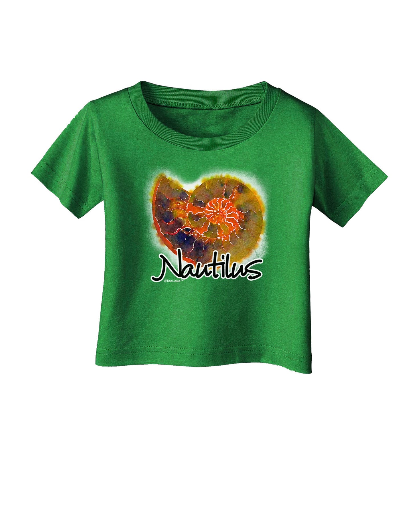 Nautilus Fossil Watercolor Text Infant T-Shirt Dark-Infant T-Shirt-TooLoud-Clover-Green-06-Months-Davson Sales