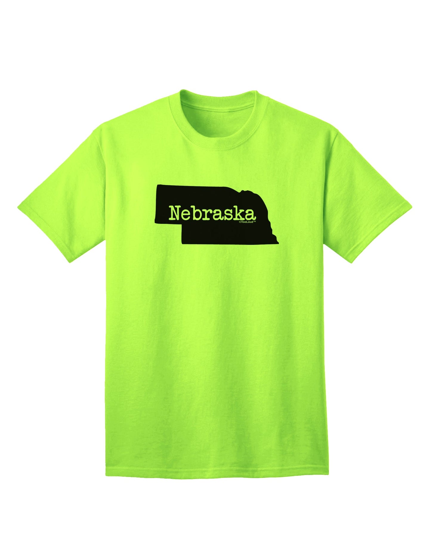 Nebraska - United States Shape Adult T-Shirt: A Stylish Addition to Your Wardrobe by TooLoud-Mens T-shirts-TooLoud-Neon-Green-Small-Davson Sales